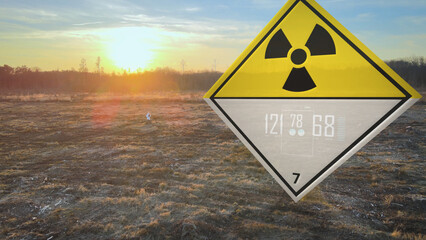 Apocalypse causing wiping out of all forms of life after nuclear war. Animation of nuclear radiation