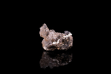 Hyalite opal crystal isolated on black background photography. macro detail close-up rough raw unpolished semi-precious gemstone.