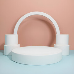 clean white podium beautiful background