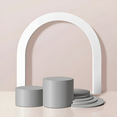 clean white podium beautiful background