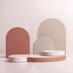 clean white podium beautiful background