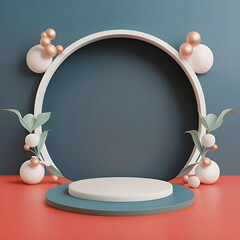 clean white podium beautiful background