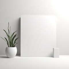 minimalist blank mockup in pure white
