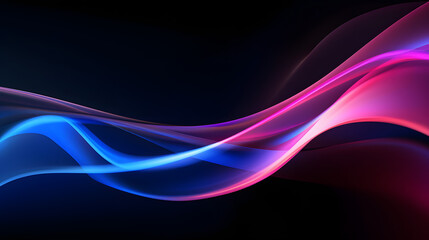Beautiful abstract futuristic dark background with neon blue and pink glow.