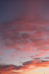Fototapeta na wymiar pink sunset in the clouds