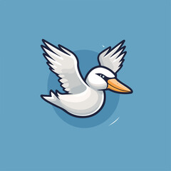 Albatross in cartoon, doodle style. Isolated 2d vector illustration in logo, icon, sketch style, Eps 10. AI Generative