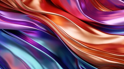 metallic shiny liquid wave bold color