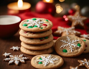Fototapeta premium christmas cookies on the table, christmas cookies on a plate