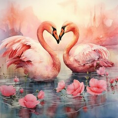 Valentines Day Swans