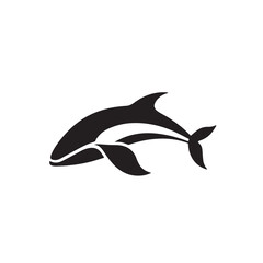 Whale in cartoon, doodle style. Isolated 2d vector illustration in logo, icon, sketch style, Eps 10, black and white. AI Generative