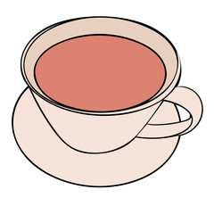 Flat design a cup of coffee with white background. The vector is suitable to use for drink vector background and packaging product.