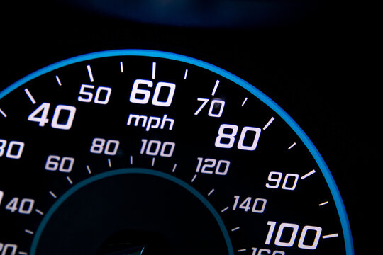 Blue and White Spedometer Closeup