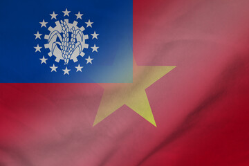 Myanmar and Vietnam political flag international contract VNM MMR