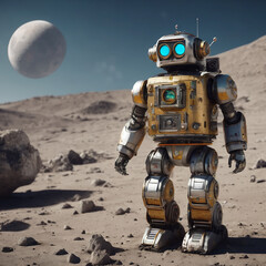 robot on the moon