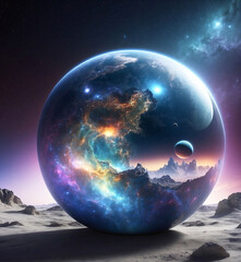 Conceptual illustration/image about planets, space and universe