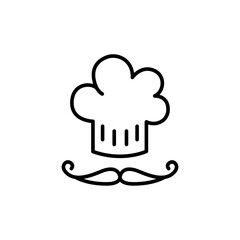 Chef hat outline icons, minimalist vector illustration ,simple transparent graphic element .Isolated on white background