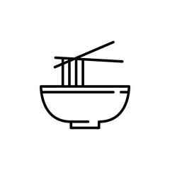 Noodle bowl outline icons, minimalist vector illustration ,simple transparent graphic element .Isolated on white background