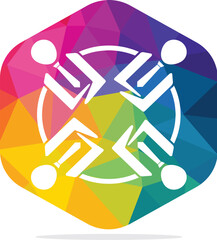 Community vector logo design. Teamwork icon logo concept.