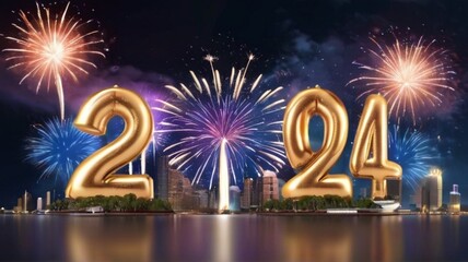 Happy new year 2024 gold 