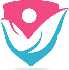 Health human vector logo design. Green life logo sign.