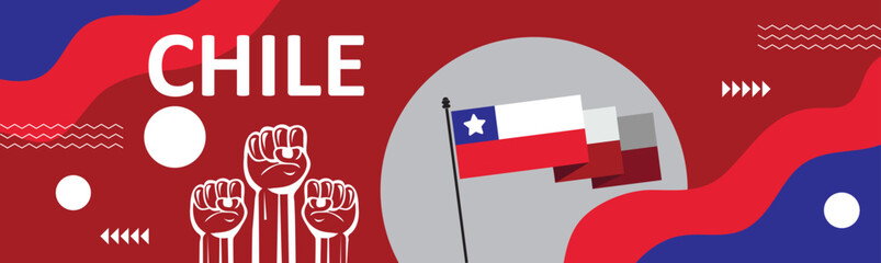 Chile National day Creative Banner Design, Happy holiday. Independence and freedom day.Poster, banner, template vector design..eps