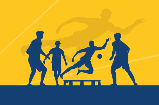 Premium Illustration of spikeball players playing together best for your digital graphic and print	