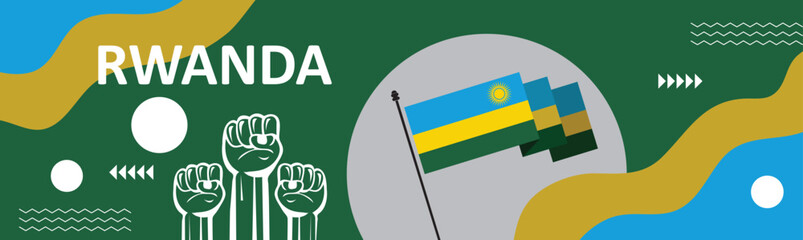  Rwanda national day banner design. Happy holiday. Independence and freedom day.Poster, banner, template vector design..eps