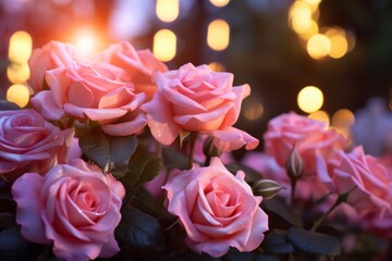 Fototapeta na wymiar Natures Fragrant Touch Pink Roses