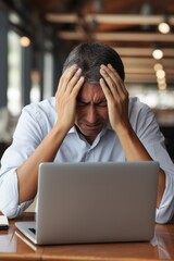 Contemplative Businessman in Modern Office Setting
