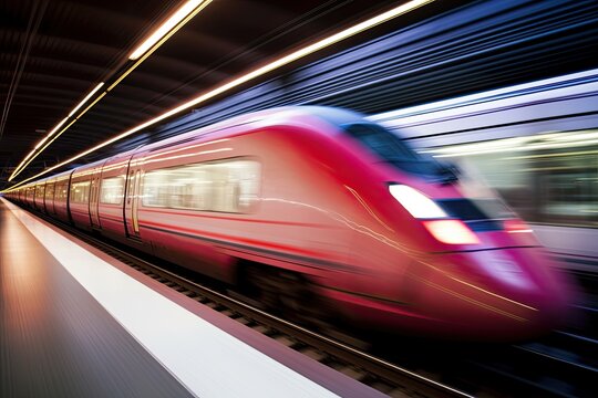 speedy train TGV, movement blur, generated with AI