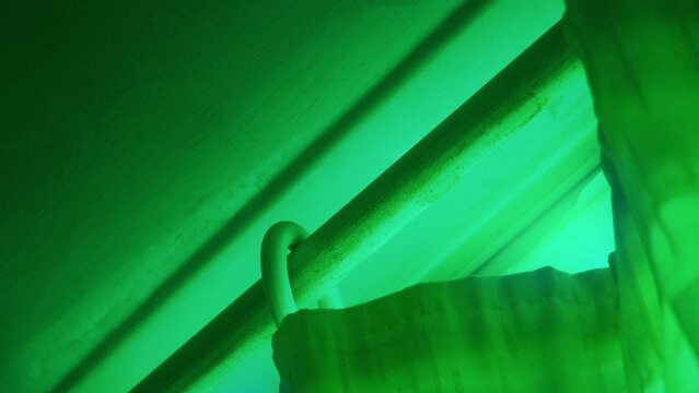 UFO Green Light Outside Curtains 2 Shots