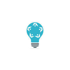 People in light bulb vector design. Corporate business and industrial creative logotype symbol.