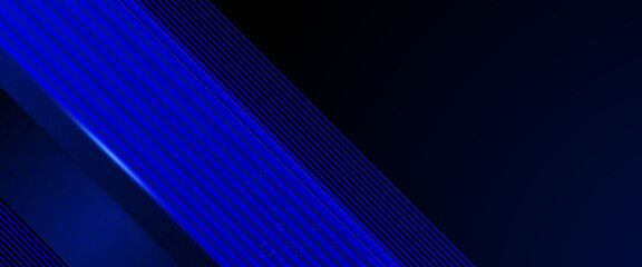 Black and blue vector 3d futuristic tech glow and shinning line simple modern abstract banner. Modern shiny lines futuristic technology pattern for poster, banner, brochure, corporate, website