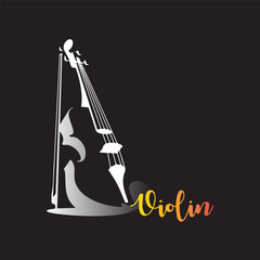 Violin vector logo design template