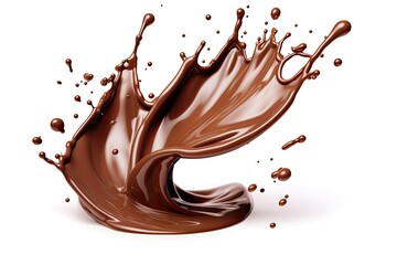 Isolated dark chocolate splash on white.