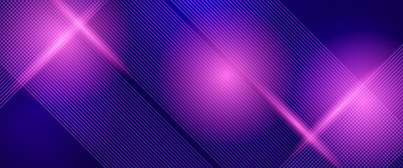 Blue and purple violet vector 3D abstract line modern tech futuristic glow banner Modern lines pattern futuristic technology concept banner for cover, poster, presentation, website