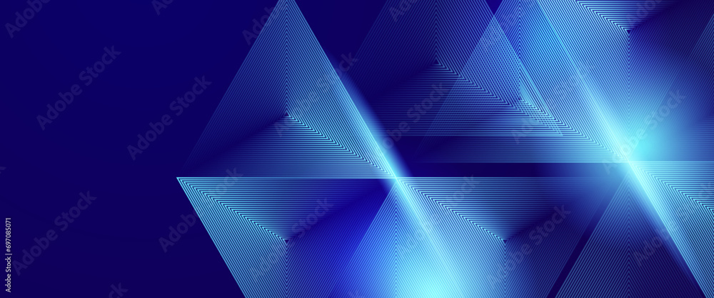 Poster blue vector glowing tech geometric 3d line modern abstract banner modern lines pattern futuristic te
