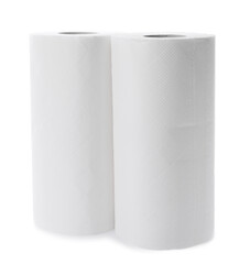 Rolls of paper towels isolated on white