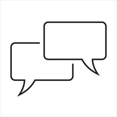 Naklejka premium Chat Message Bubbles Vector Icon. Communication icons. Talk bubble, dialog. Web icon set. Online communication. Conversation, SMS, Notification, Group Chat. Chatting icons in different styles