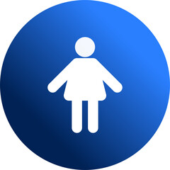 kid girl sign on circle background