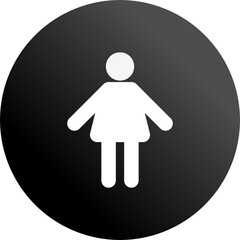 kid girl sign on circle background