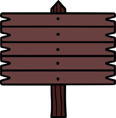 Wooden board vector illustration. Wooden sign design elements