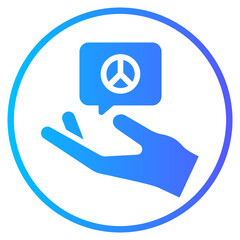 peace gradient icon