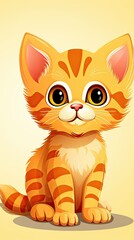 Obraz premium Funny cat on white background