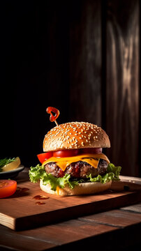 burger d&eacute;licieux et savoureux