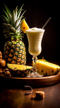 Pina colada pr&ecirc;te &agrave; &ecirc;tre d&eacute;gust&eacute;e