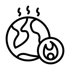 global warming line icon