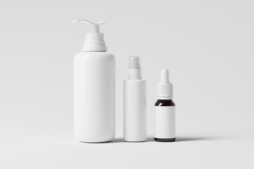 featuring a Pump Bottle, a Spray Bottle and a Dropper Bottle
