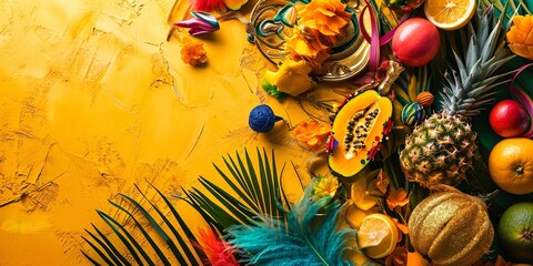 Brazilian Carnival Flair: Samba Accessories and Tropical Fruits