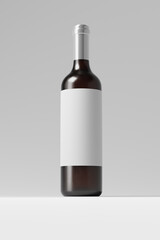 Elegant Red Wine Bottle Mockup